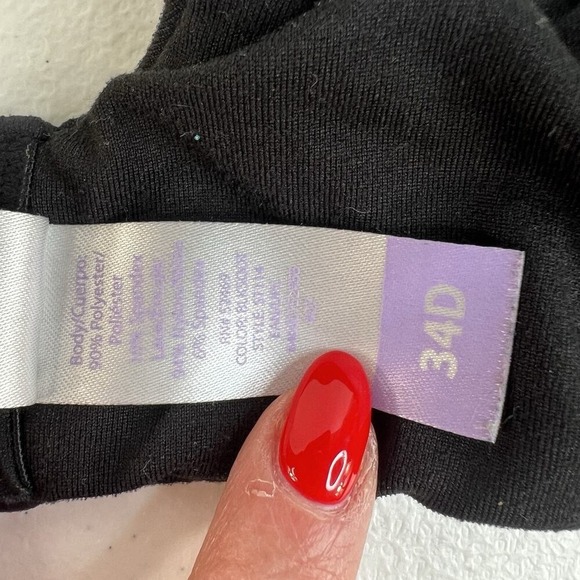 Secret Treasures 34D Full Coverage T-Shirt Bra Black Multiway Straps Underwire - Picture 13 of 15